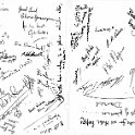 Autographs in Hymn Book - inside Back Cover