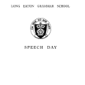 Speech Day - Front Cover 10 February 1959